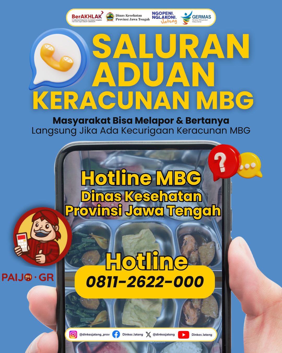 Pemprov Jateng Siapkan Layanan Pengaduan Keracunan Menu MBG Melalui Hotline Khusus