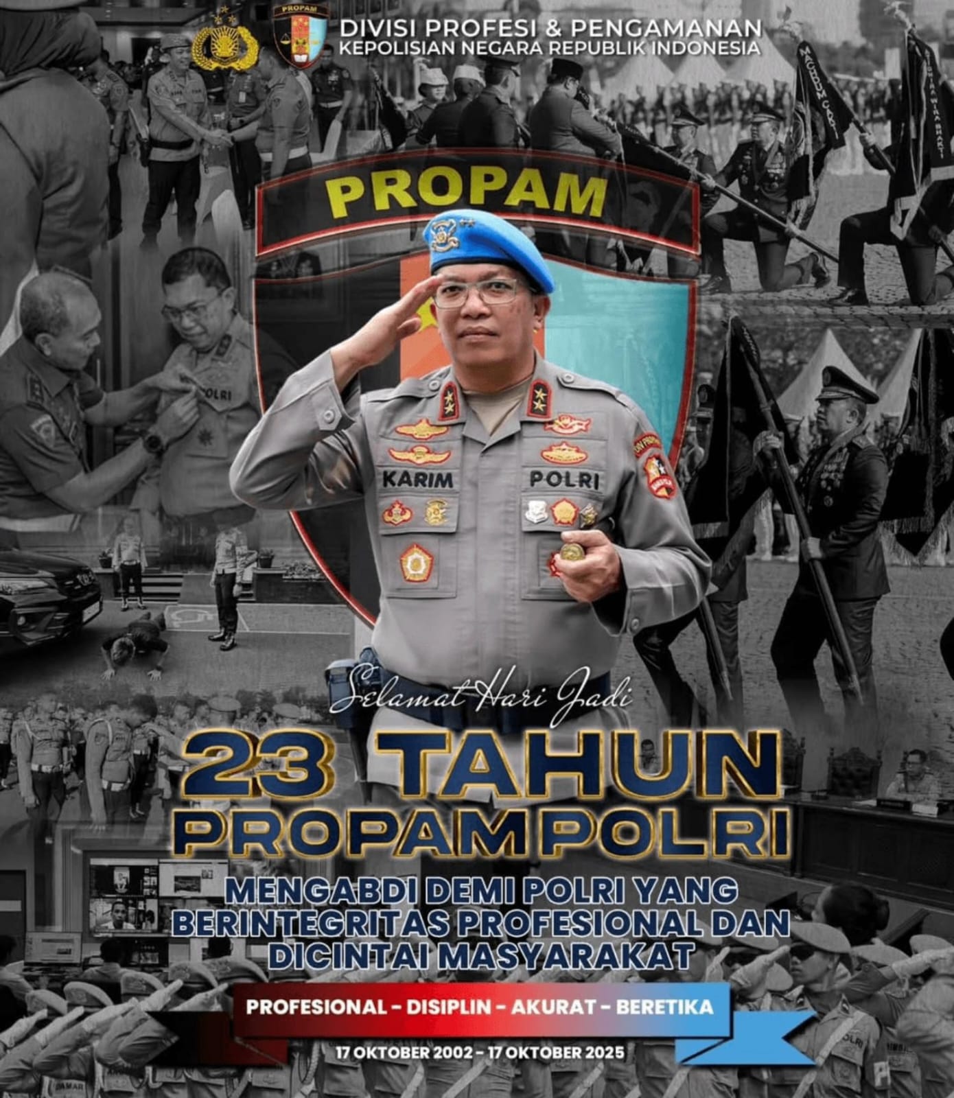 HUT ke-23 Propam Polri, Kadiv Abdul Karim Tekankan Profesionalisme dan Integritas