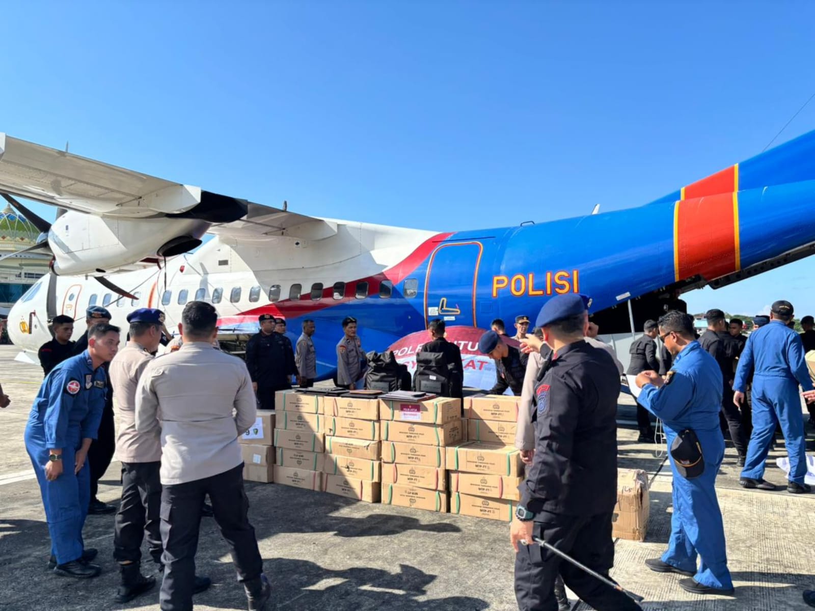 2,5 Ton Bantuan Logistik dan Ransum Operasi Nusantara dari Mabes Polri Tiba di Aceh