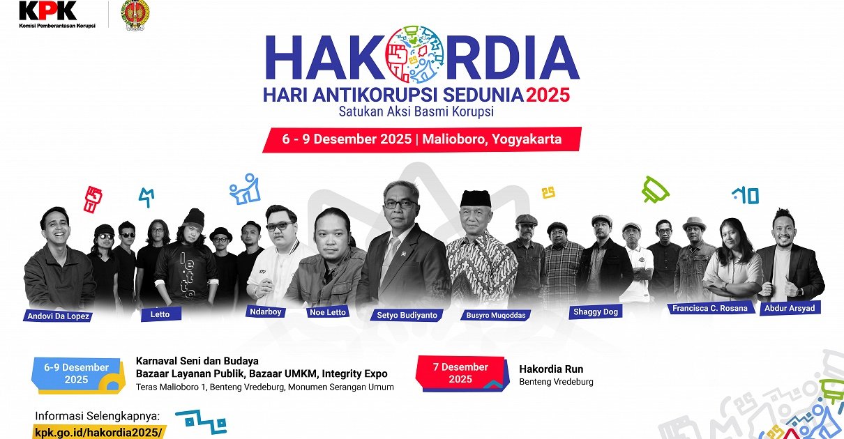 KPK Gelar HAKORDIA 2025 di Yogyakarta, Angkat Tema “Satukan Aksi, Basmi Korupsi”
