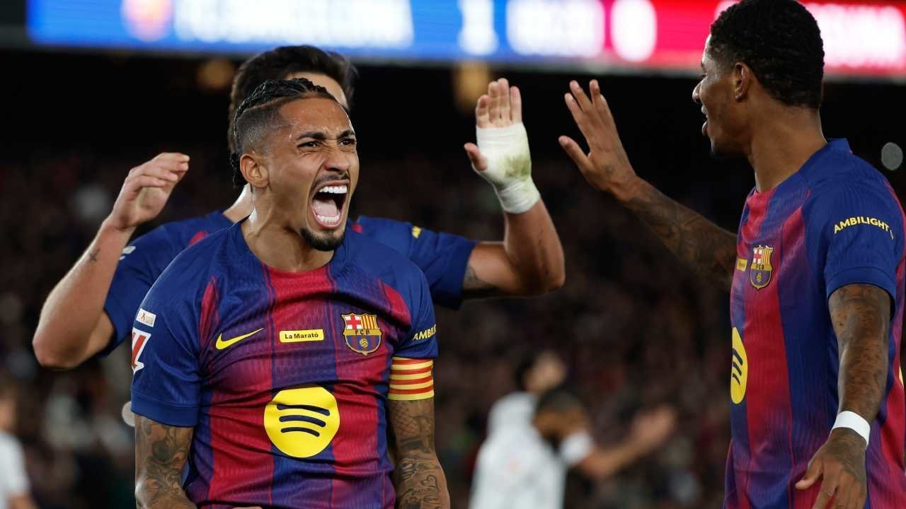 Barcelona Tekuk Osasuna: Raphinha Borong Dua Gol, Blaugrana Kokoh di Puncak Klasemen