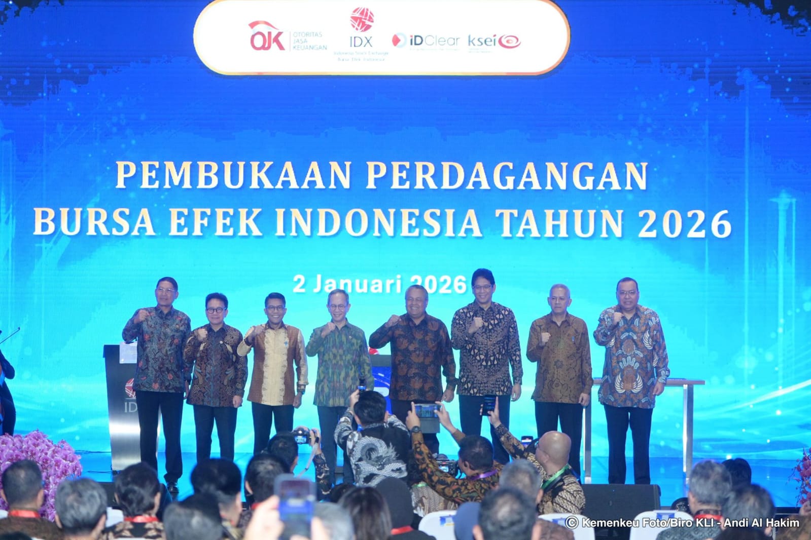 Seremoni Pembukaan Perdagangan Bursa Efek Indonesia 2026, Menkeu Purbaya Turut Hadir