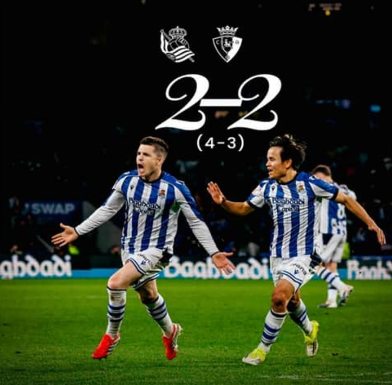 Real Sociedad Singkirkan Osasuna, Melaju ke Perempat Final Copa del Rey