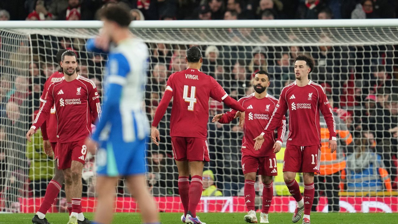 Liverpool Menang 3-0 atas Brighton & Hove Albion Lolos ke Putaran Kelima FA Cup