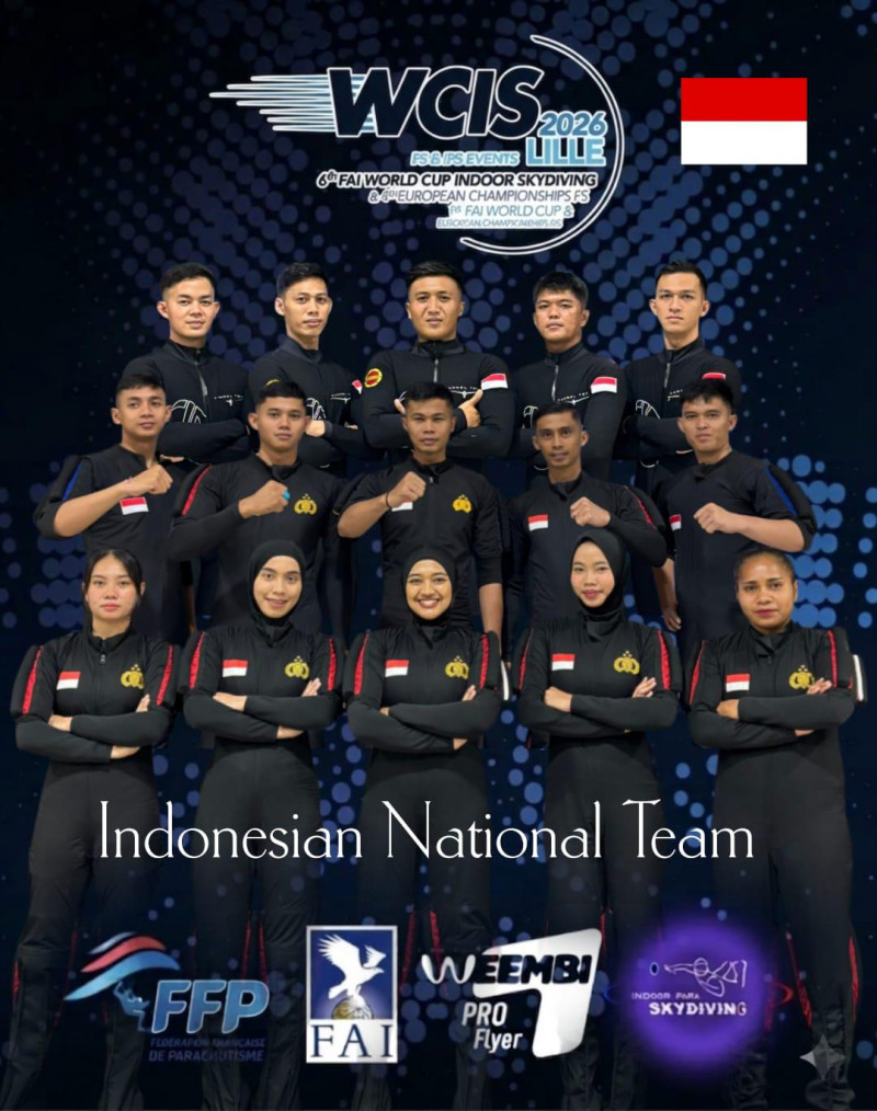 Timnas Indoor Skydiving Indonesia Siap Tampil di World Cup Lille 2026