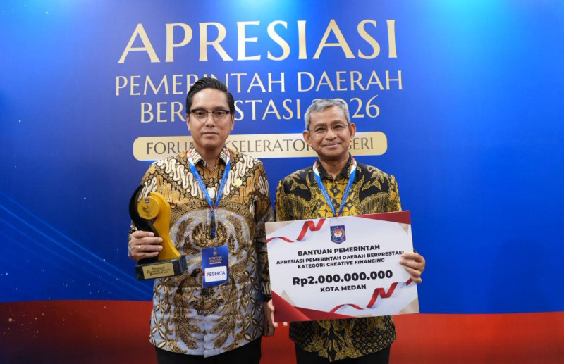 Pemko Medan Raih Penghargaan Creative Financing Terbaik II se-Sumatera