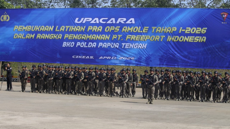 Brimob Polri Gelar Latpraops Amole 2026 untuk Pengamanan Objek Vital Nasional PT Freeport Indonesia