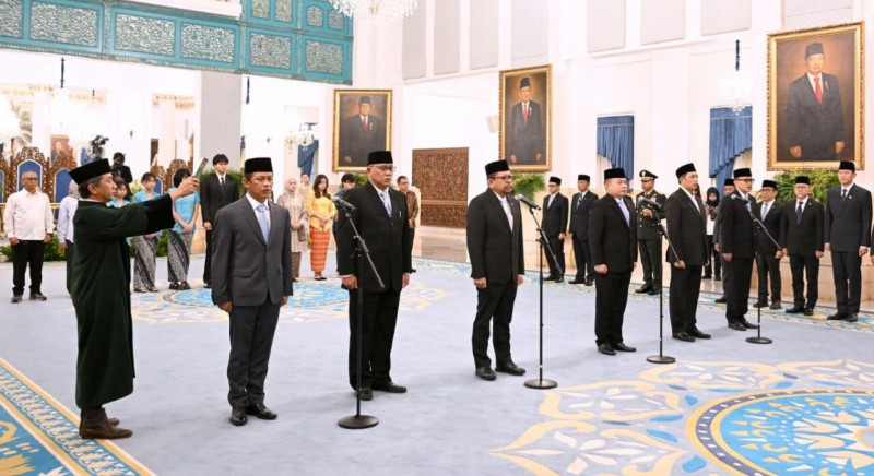 Prabowo Lantik Sejumlah Pejabat Kabinet Merah Putih di Istana Negara