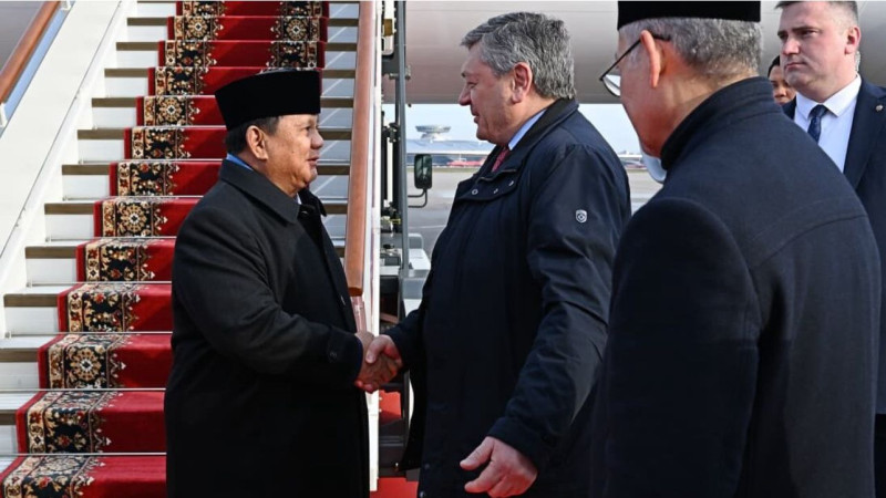 Tiba di Rusia, Presiden Prabowo Subianto Siap Perkuat Kerja Sama Strategis