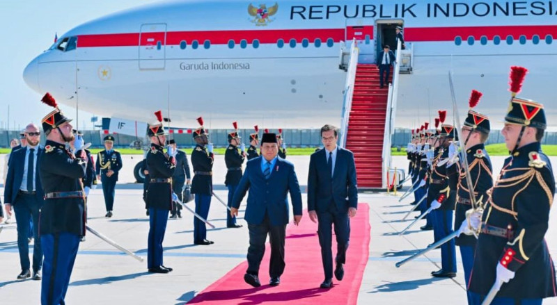 Presiden Prabowo Tiba di Prancis, Awali Kunjungan Resmi Kenegaraan