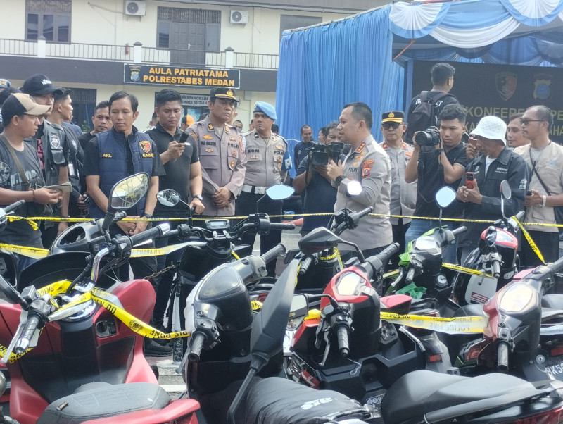 Polrestabes Medan Ungkap 136 Kendaraan Diduga Hasil Kejahatan Disimpan di 8 Gudang