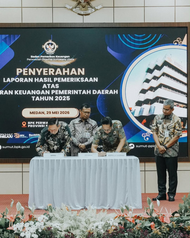 Pemko Medan Kembali Raih Opini WTP dari BPK, Pertahankan Prestasi Enam Tahun Berturut-turut