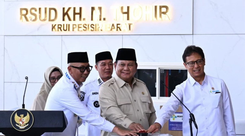 Presiden Prabowo Resmikan RSUD KH Muhammad Thohir Krui, Perkuat Layanan Kesehatan di Daerah