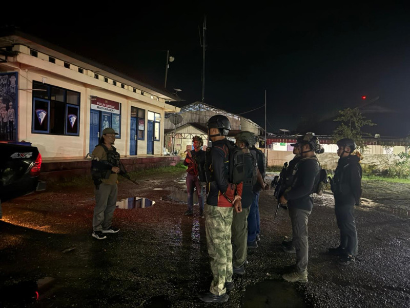 Patroli Gabungan Satgas Damai Cartenz dan Polres Yahukimo Jaga Keamanan Kota Dekai