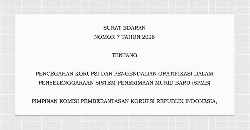 KPK Terbitkan SE Pencegahan Korupsi dalam SPMB 2026
