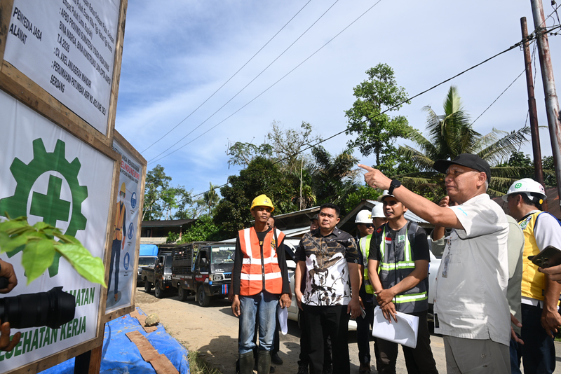 Wagub Sumut Pastikan Pembangunan Bronjong Jalan Miga-Lolowua Rampung Tepat Waktu