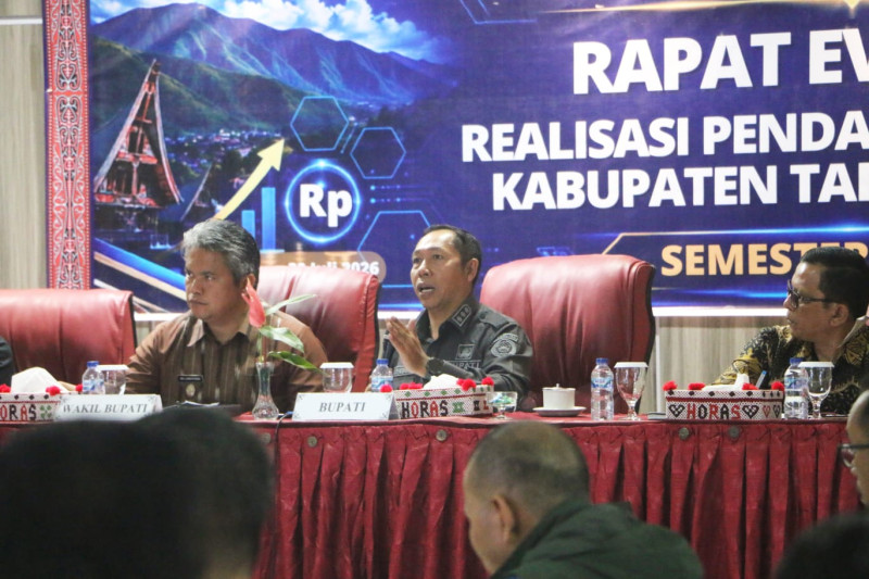 Pemkab Taput Evaluasi Pendapatan Daerah, Realisasi Semester I Capai 49,11 Persen
