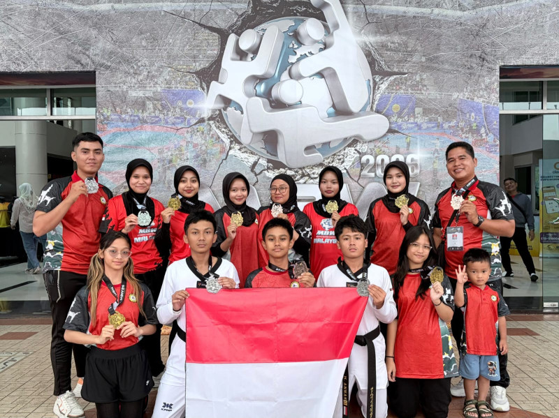 Personel Korps Brimob Polri Sabet Medali di Kejuaraan Taekwondo Internasional Malaysia