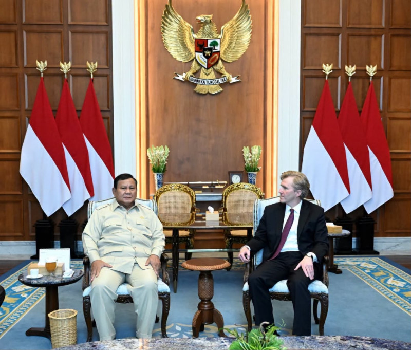 Prabowo Terima Wakil Menteri Perang AS Elbridge Colby di Istana Merdeka