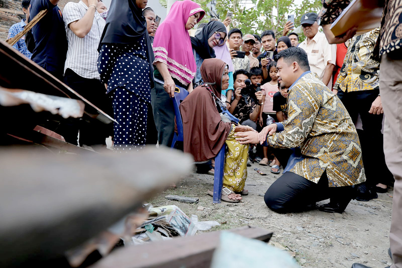 Bobby Nasution Pastikan Rumah Korban Puting Beliung di Medan Johor Dibangun Kembali
