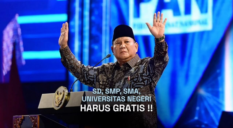 Prabowo Dorong Pendidikan Negeri Gratis hingga Perguruan Tinggi