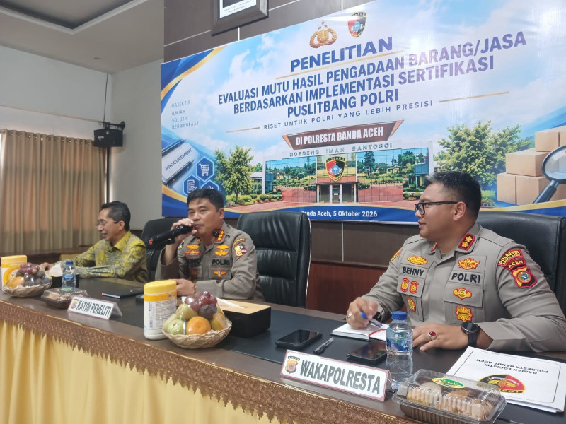 Puslitbang Polri Evaluasi Mutu Pengadaan Barang dan Jasa di Polresta Banda Aceh